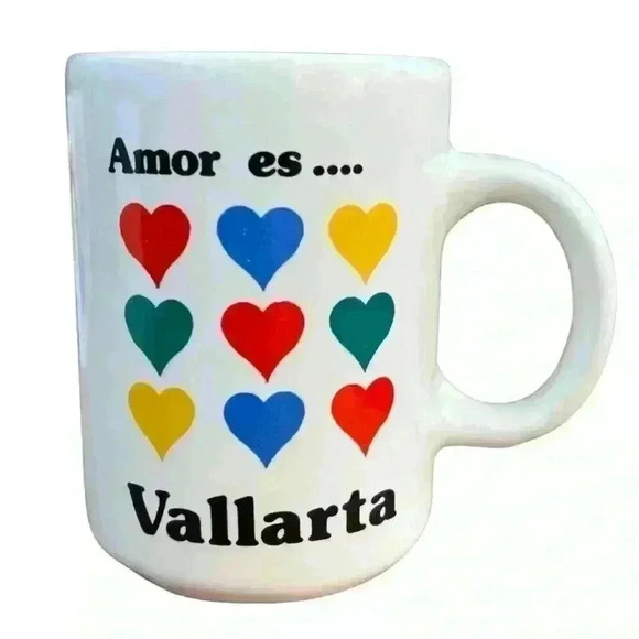 Amor es… Vallarta souvenir mug Puerto Vallarta Mexico RARE vintage - Picture 1 of 6